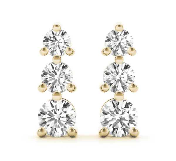 Triple Stack Diamond Studs - Image 4